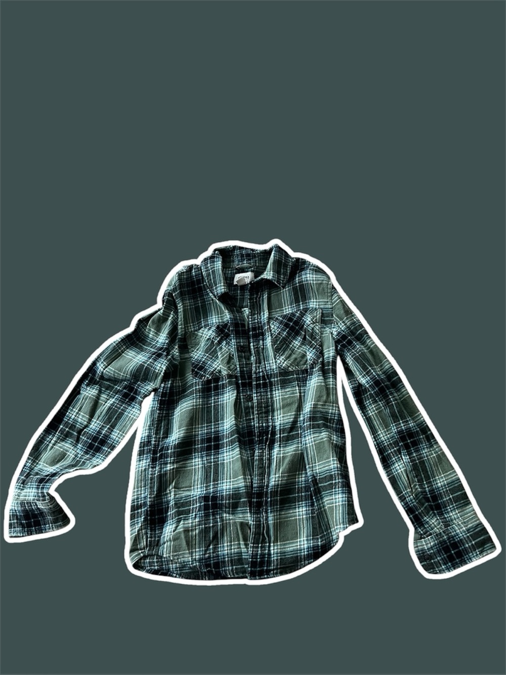 ◻️SONOMA: Boy size M, green w/blue & white plaid flannel top w/pockets◻️